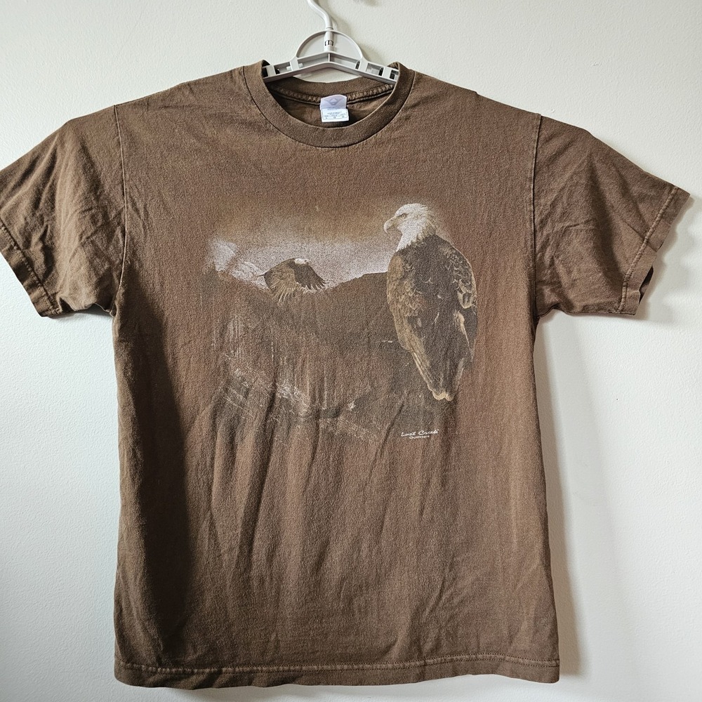 Lost Creek Outfitters T-shirt Men's Size Large Y2K Eagle Outdoors Vintage Brown